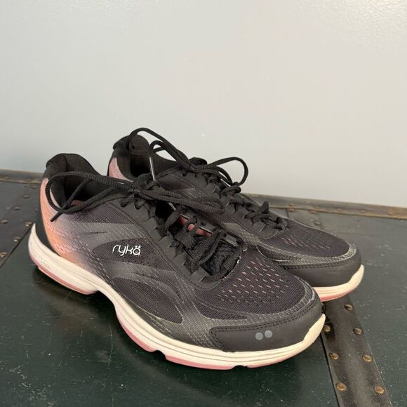 Ryka Womens Devotion Plus 2 Walking Shoe Sneaker Black Rose Re-Zorb 9.5 Medium - Picture 1 of 5